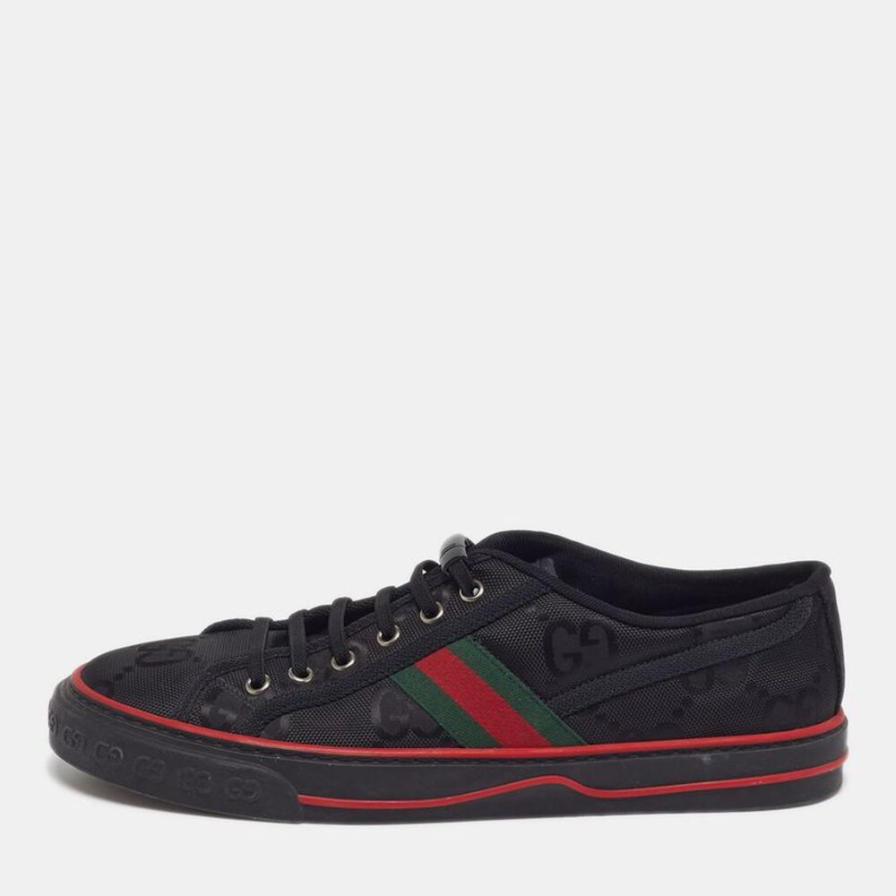 Gucci Tennis 1977 Off The Grid Size 42.5 Black Gg Giant Canvas Low Top Sneakers